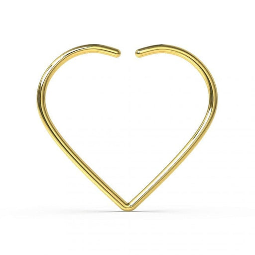 9ct Gold Heart Nose Ring - Monster Piercing