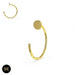 9ct Gold Button Top Open Nose Hoop Laser Cut Ring - Monster Piercing