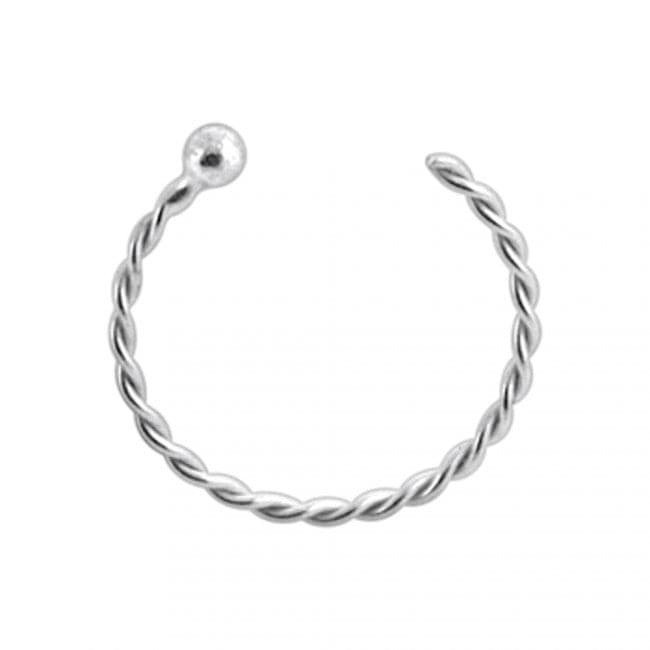 9K Gold Twisted Open Hoop Nose Ring