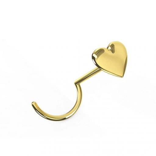 14ct Gold Heart Nose Screw Stud - Monster Piercing