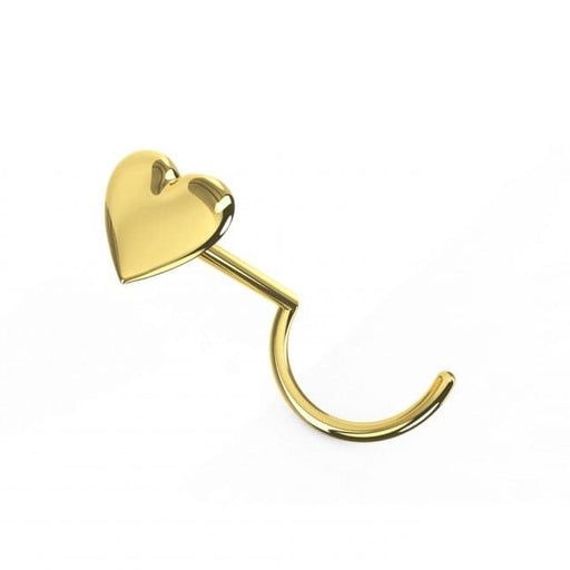 9ct Gold Heart Nose Screw - Monster Piercing