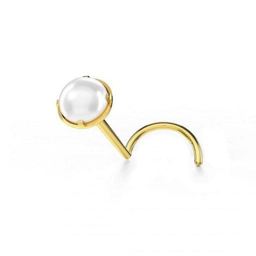 9ct Gold Natural Pearl Nose Screw - Monster Piercing