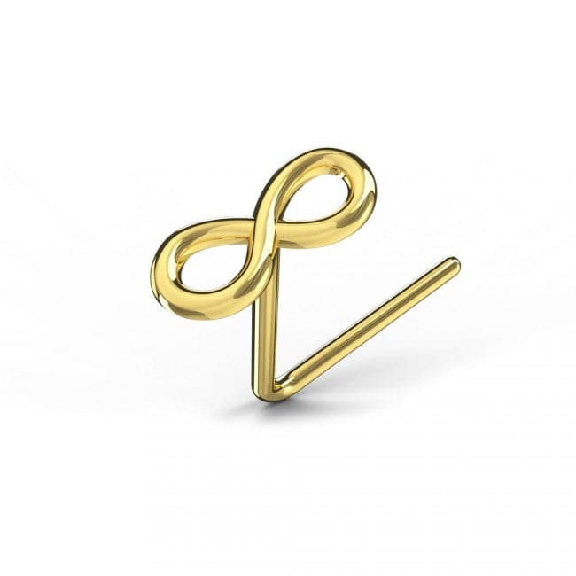 9ct Gold L-Shaped Infinity Nose Stud - Monster Piercing