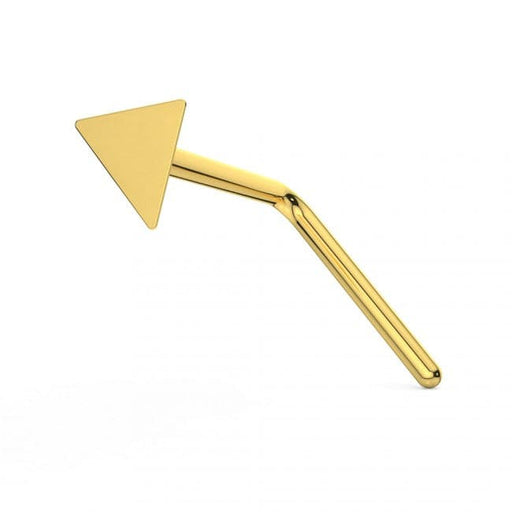 9ct Gold L-Shaped Flat Triangle Nose Stud - Monster Piercing