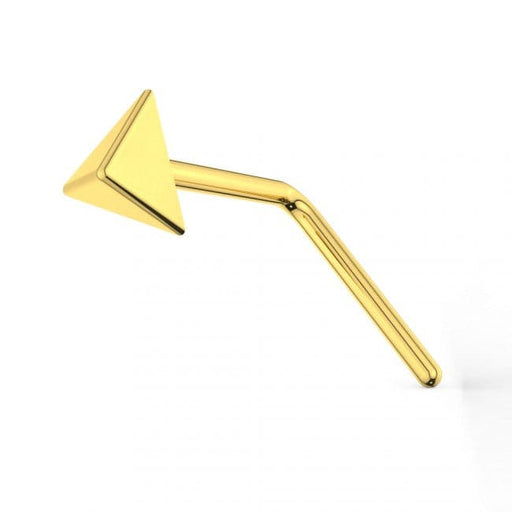 9ct Gold L-Shaped 3D Pyramid Nose Stud - Monster Piercing