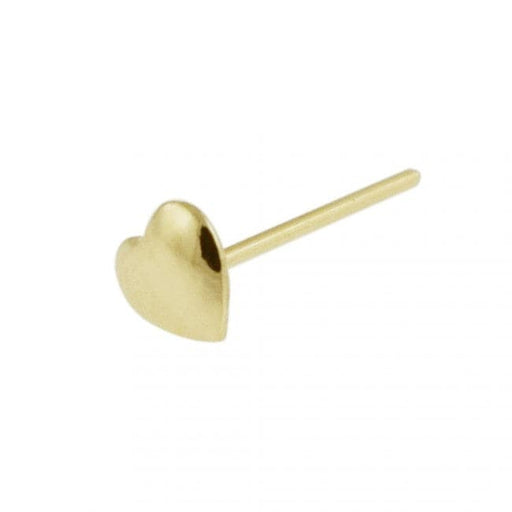 9ct Gold Embossed Heart Straight Nose Stud - Monster Piercing