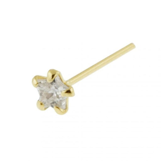 9ct Gold Star CZ Jeweled Nose Stud - Monster Piercing