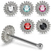 Set of 5pcs Mix 925 Sterling Silver CZ Jewelled Coil Design Ball End Nose stud Box - Monster Piercing