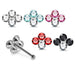 Set of 5pcs  925 Sterling Silver CZ Jewelled Crown  Design Nose Bone Set - Monster Piercing