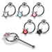 Set of 5pcs Mix 925 Sterling Silver CZ Jewelled Star Hanging in Round Design  Ball End Nose stud Box - Monster Piercing