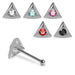 Set of 5pcs  925 Sterling Silver CZ Jewelled Triangle Nose Bone Set - Monster Piercing