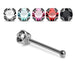 Set of 5pcs Mix 925 Sterling Silver CZ Jewelled Ball End Nose stud Box - Monster Piercing