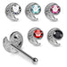 Set of 5pcs Mix 925 Sterling Silver CZ Jewelled Snail Design Ball End Nose stud Box - Monster Piercing