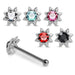 Set of 5pcs  925 Sterling Silver CZ Jewelled Sun Nose Bone Set - Monster Piercing