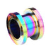 Rainbow Anodised Screw Fit Flesh Tunnel - Monster Piercing