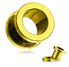 Gold Anodized Screw Fit Ear Flesh Tunnel - Monster Piercing