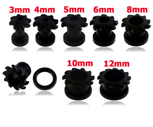 UV Casting Black Color Ear Flesh Tunnel - Monster Piercing