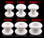 White UV Screw Fit Ear Flesh Tunnel - Monster Piercing