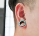 UV  Aqua Colour Jeweled Ear Flesh Tunnel in Glue Setting - Monster Piercing