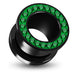 UV  Emerald Colour Jeweled Ear Flesh Tunnel in Glue Setting - Monster Piercing