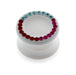 UV Multi Colour Jeweled White Ear Flesh Tunnel in Glue Setting - Monster Piercing