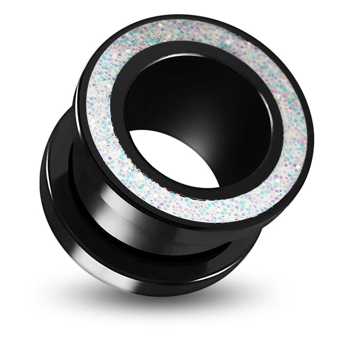 UV Glitter Screw Fit Ear Flesh Tunnel - Monster Piercing