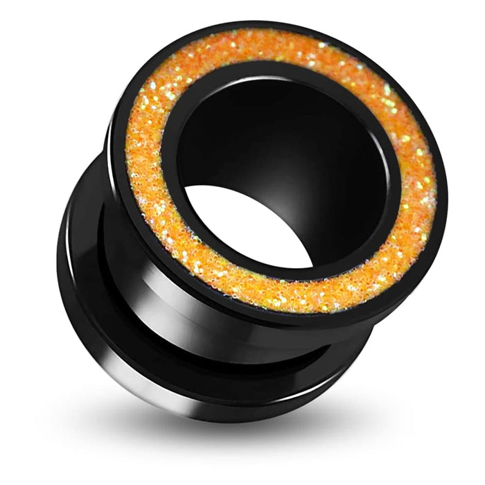 UV Glitter Screw Fit Ear Flesh Tunnel - Monster Piercing