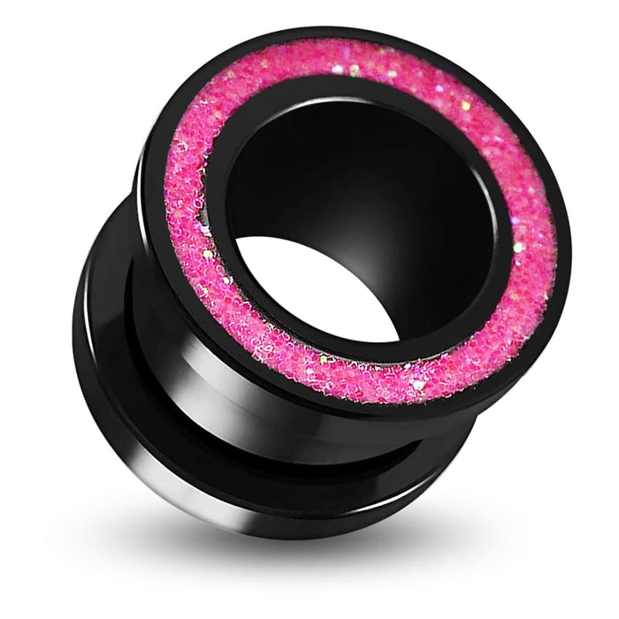 UV Glitter Screw Fit Ear Flesh Tunnel - Monster Piercing