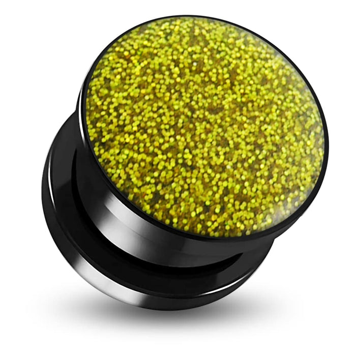 UV Glitter Screw Fit Ear Flesh Tunnel - Monster Piercing