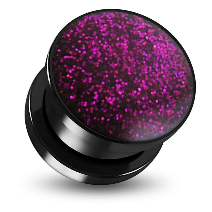 UV Glitter Screw Fit Ear Flesh Tunnel - Monster Piercing