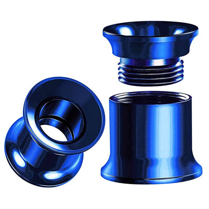 Dark Blue Internally Threaded Ear Flesh Tunnel - Monster Piercing