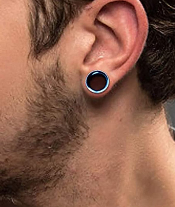 Dark Blue Internally Threaded Ear Flesh Tunnel - Monster Piercing