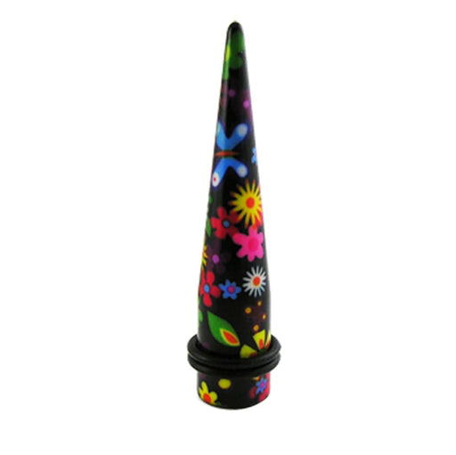 Colorful Flowers Straight Ear Expander - Monster Piercing