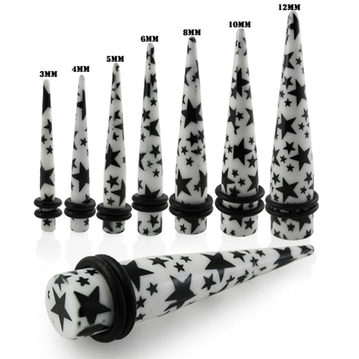 Black Star Straight Ear Expander - Monster Piercing