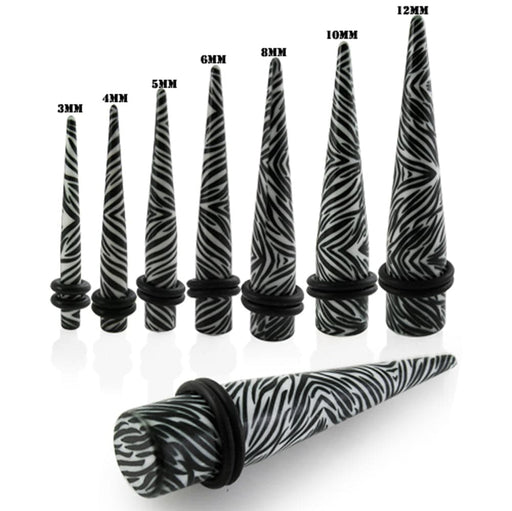 Zebra Print Straight Ear Expander - Monster Piercing