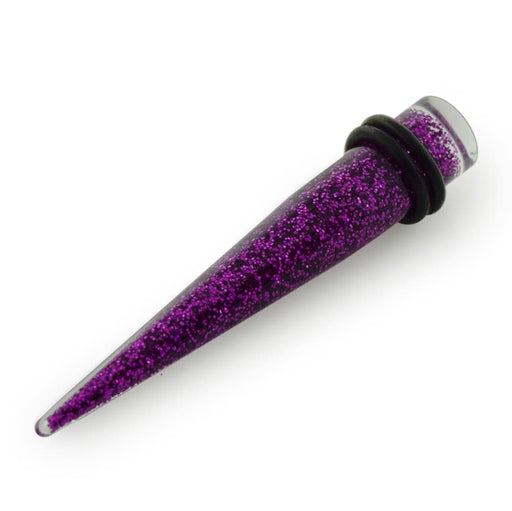 Purple Glittering Straight Ear Expander - Monster Piercing