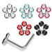 925 Sterling Silver 5pcs Jewelled Flower L-Bend Nose Stud Box - Monster Piercing