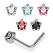 925 Sterling Silver 5pcs CZ Jewelled Star L-Bend Nose Stud Box - Monster Piercing