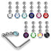 925 Sterling Silver 10pcs CZ Dangling in Chain  L-Bend Nose Stud Box - Monster Piercing