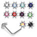 925 Sterling Silver 10pcs CZ Jewelled Sun L-Bend Nose Stud Box - Monster Piercing