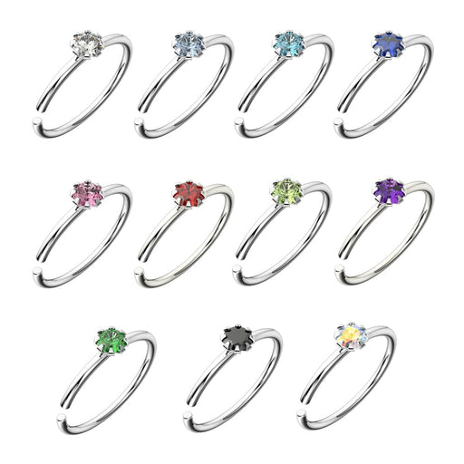 925 Sterling Silver Flower Set Jewelled Ear Ring - Monster Piercing