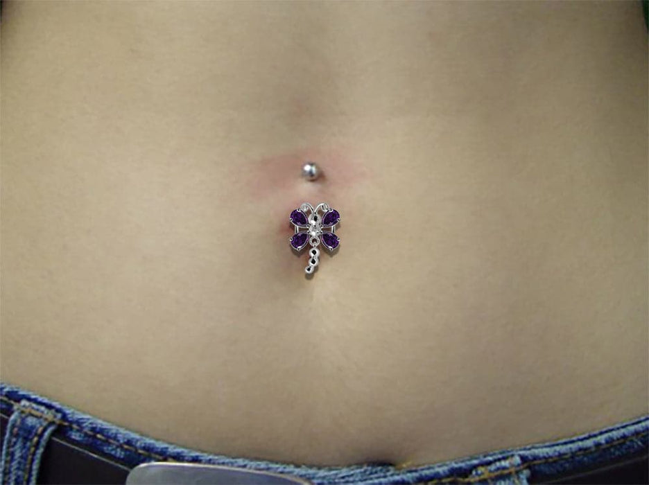 Dangling Jeweled Dragonfly Navel Belly Ring - Monster Piercing