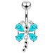 Dangling Jeweled Dragonfly Navel Belly Ring - Monster Piercing