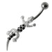 925 Sterling Silver Moving Fancy Lizard Belly Ring - Monster Piercing