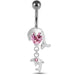 Moving Jeweled Dolphin Belly Ring - Monster Piercing