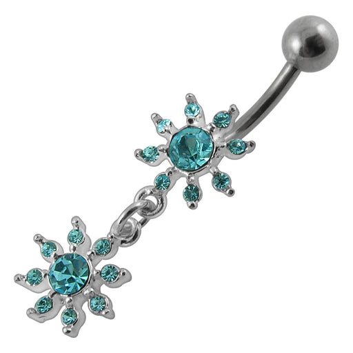 Moving Jeweled Sun Belly Ring - Monster Piercing