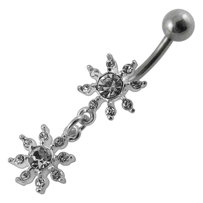 Moving Jeweled Sun Belly Ring - Monster Piercing