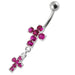 Moving Jeweled Cross Belly Ring - Monster Piercing