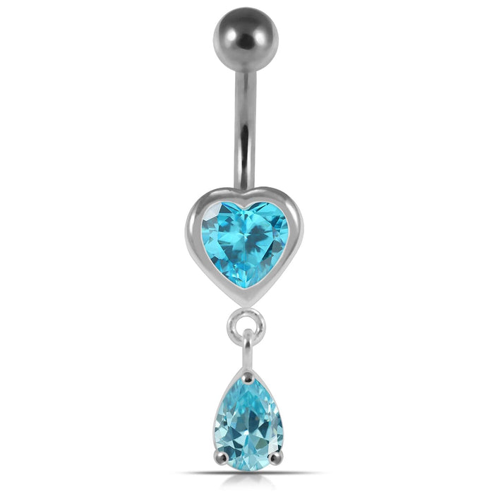 Moving Jeweled Hearts Belly Ring - Monster Piercing