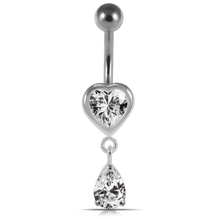 Moving Jeweled Hearts Belly Ring - Monster Piercing